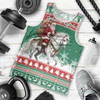 Lithuania Christmas Men Tank Top Santa Riding White Horse Linksmu Kaledu - Wonder Print Shop