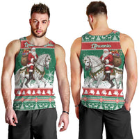 Lithuania Christmas Men Tank Top Santa Riding White Horse Linksmu Kaledu - Wonder Print Shop