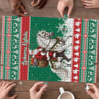 Lithuania Christmas Puzzle Santa Riding White Horse Linksmu Kaledu - Wonder Print Shop