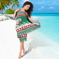 Lithuania Christmas Sarong Santa Riding White Horse Linksmu Kaledu - Wonder Print Shop