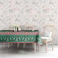 Lithuania Christmas Tablecloth Santa Riding White Horse Linksmu Kaledu - Wonder Print Shop