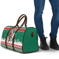 Lithuania Christmas Travel Bag Santa Riding White Horse Linksmu Kaledu - Wonder Print Shop