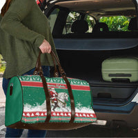 Lithuania Christmas Travel Bag Santa Riding White Horse Linksmu Kaledu - Wonder Print Shop