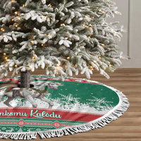 Lithuania Christmas Tree Skirt Santa Riding White Horse Linksmu Kaledu - Wonder Print Shop