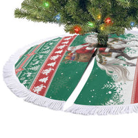 Lithuania Christmas Tree Skirt Santa Riding White Horse Linksmu Kaledu - Wonder Print Shop