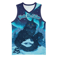 Yule Be Eaten Personalized Basketball Jersey Christmas Cat Jolakotturinn Icelandic - Wonder Print Shop
