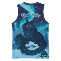 Yule Be Eaten Personalized Basketball Jersey Christmas Cat Jolakotturinn Icelandic - Wonder Print Shop