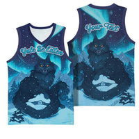 Yule Be Eaten Personalized Basketball Jersey Christmas Cat Jolakotturinn Icelandic - Wonder Print Shop