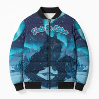 Yule Be Eaten Personalized Bomber Puffer Jacket Christmas Cat Jolakotturinn Icelandic - Wonder Print Shop