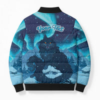 Yule Be Eaten Personalized Bomber Puffer Jacket Christmas Cat Jolakotturinn Icelandic - Wonder Print Shop