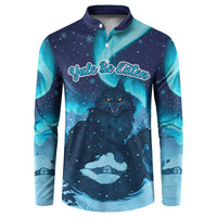 Yule Be Eaten Personalized Button Sweatshirt Christmas Cat Jolakotturinn Icelandic - Wonder Print Shop