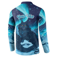 Yule Be Eaten Personalized Button Sweatshirt Christmas Cat Jolakotturinn Icelandic - Wonder Print Shop