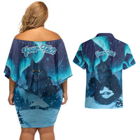 Yule Be Eaten Personalized Couples Matching Off Shoulder Short Dress and Hawaiian Shirt Christmas Cat Jolakotturinn Icelandic - Wonder Print Shop
