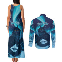 Yule Be Eaten Personalized Couples Matching Tank Maxi Dress and Long Sleeve Button Shirt Christmas Cat Jolakotturinn Icelandic - Wonder Print Shop