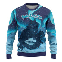 Yule Be Eaten Personalized Ugly Christmas Sweater Christmas Cat Jolakotturinn Icelandic - Wonder Print Shop