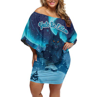 Yule Be Eaten Personalized Off Shoulder Short Dress Christmas Cat Jolakotturinn Icelandic - Wonder Print Shop