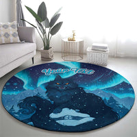 Yule Be Eaten Personalized Round Carpet Christmas Cat Jolakotturinn Icelandic - Wonder Print Shop