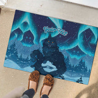 Yule Be Eaten Personalized Rubber Doormat Christmas Cat Jolakotturinn Icelandic - Wonder Print Shop