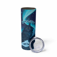 Yule Be Eaten Personalized Skinny Tumbler Christmas Cat Jolakotturinn Icelandic - Wonder Print Shop