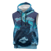 Yule Be Eaten Personalized Sleeveless Hoodie Christmas Cat Jolakotturinn Icelandic - Wonder Print Shop