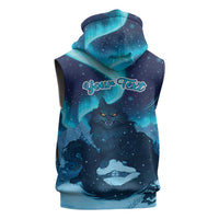 Yule Be Eaten Personalized Sleeveless Zip Hoodie Christmas Cat Jolakotturinn Icelandic - Wonder Print Shop