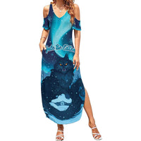 Yule Be Eaten Personalized Summer Maxi Dress Christmas Cat Jolakotturinn Icelandic - Wonder Print Shop