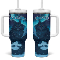 Yule Be Eaten Personalized Tumbler With Handle Christmas Cat Jolakotturinn Icelandic - Wonder Print Shop