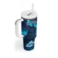 Yule Be Eaten Personalized Tumbler With Handle Christmas Cat Jolakotturinn Icelandic - Wonder Print Shop