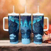 Yule Be Eaten Personalized Tumbler With Handle Christmas Cat Jolakotturinn Icelandic - Wonder Print Shop