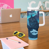 Yule Be Eaten Personalized Tumbler With Handle Christmas Cat Jolakotturinn Icelandic - Wonder Print Shop