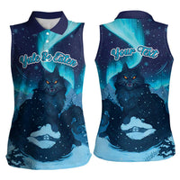 Yule Be Eaten Personalized Women Sleeveless Polo Shirt Christmas Cat Jolakotturinn Icelandic - Wonder Print Shop