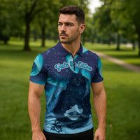 Yule Be Eaten Personalized Zipper Polo Shirt Christmas Cat Jolakotturinn Icelandic - Wonder Print Shop