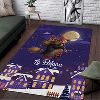 Italy Christmas Area Rug La Befana Flying Over Winter Night - Wonder Print Shop