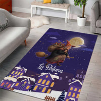 Italy Christmas Area Rug La Befana Flying Over Winter Night - Wonder Print Shop
