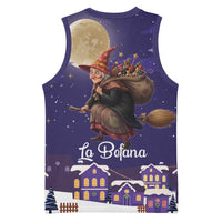 Italy Christmas Basketball Jersey La Befana Flying Over Winter Night - Wonder Print Shop