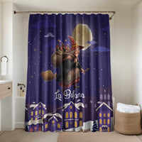 Italy Christmas Bathroom Set La Befana Flying Over Winter Night - Wonder Print Shop