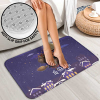 Italy Christmas Bathroom Set La Befana Flying Over Winter Night - Wonder Print Shop