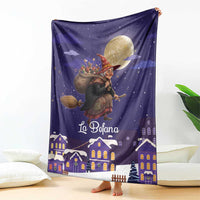 Italy Christmas Blanket La Befana Flying Over Winter Night - Wonder Print Shop