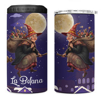 Italy Christmas 4 in 1 Can Cooler Tumbler La Befana Flying Over Winter Night - Wonder Print Shop