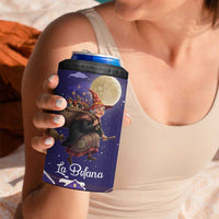 Italy Christmas 4 in 1 Can Cooler Tumbler La Befana Flying Over Winter Night - Wonder Print Shop