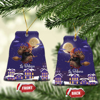 Italy Christmas Ceramic Ornament La Befana Flying Over Winter Night - Wonder Print Shop
