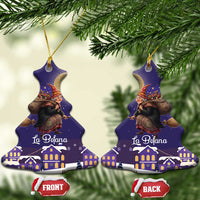 Italy Christmas Ceramic Ornament La Befana Flying Over Winter Night - Wonder Print Shop