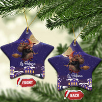Italy Christmas Ceramic Ornament La Befana Flying Over Winter Night - Wonder Print Shop