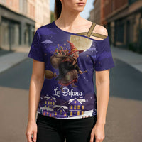 Italy Christmas Cross Shoulder Shirt La Befana Flying Over Winter Night - Wonder Print Shop