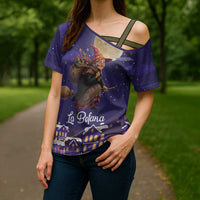 Italy Christmas Cross Shoulder Shirt La Befana Flying Over Winter Night - Wonder Print Shop