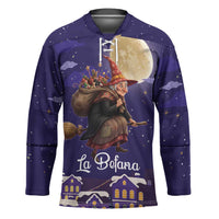Italy Christmas Hockey Jersey La Befana Flying Over Winter Night - Wonder Print Shop