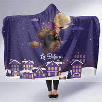 Italy Christmas Hooded Blanket La Befana Flying Over Winter Night - Wonder Print Shop