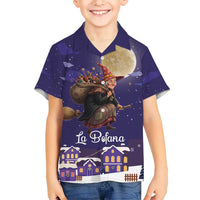 Italy Christmas Kid Hawaiian Shirt La Befana Flying Over Winter Night - Wonder Print Shop