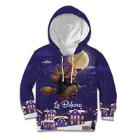 Italy Christmas Kid Hoodie La Befana Flying Over Winter Night - Wonder Print Shop