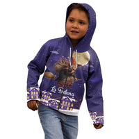 Italy Christmas Kid Hoodie La Befana Flying Over Winter Night - Wonder Print Shop